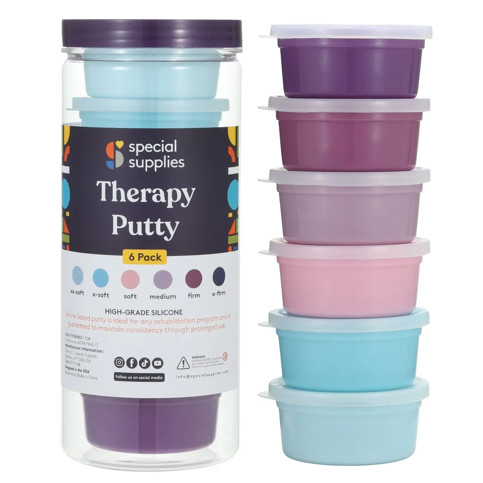 Therapy Putty for Kids and Adults Resistive Hand Exercise Stress Relief Therapy Putty Kit Set of 6 Strengths 3 Ounces of Each Putty Unicorn Colo Therapy Putty for Kids and Adults Resistive Hand Exercise Stress Relief Therapy Putty Kit Set of 6 Strengths 3 Ounces of Each Putty Unicorn Colo
