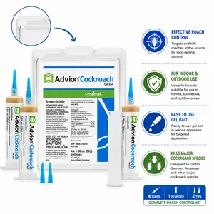 Advion Cockroach Gel Bait, 4 Tubes x 30-Grams, 1 Plunger and 2 Tips, German Roach Insect Pest Control, Indoor and Outdoor Use, Roach Killer Gel for American, German and Other Major Cockroach Species