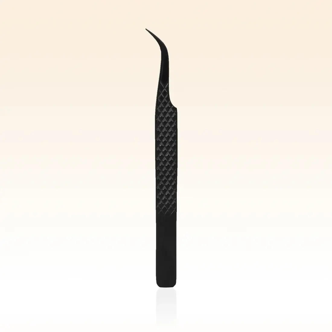TAFFEAY TF-02 Lash Extension Tweezer, Professional Beauty Tool with Black Fiber Non-Slip Coating for Enhanced Grip and Precise Hold, Stainless Steel, Durable