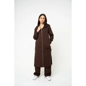 Brown Hooded Abaya (Zipped) - REST DAY CAPSULE