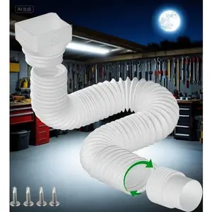 Flexible Downspout Extension for Rainwater Drainage, Extendable Gutter Pipe from 21 to 62 Inches, Adjustable Downspout Adapter Fits 4"x3" Gutters, Durable Weather-Resistant Design, Easy Installation for Efficient Water Flow