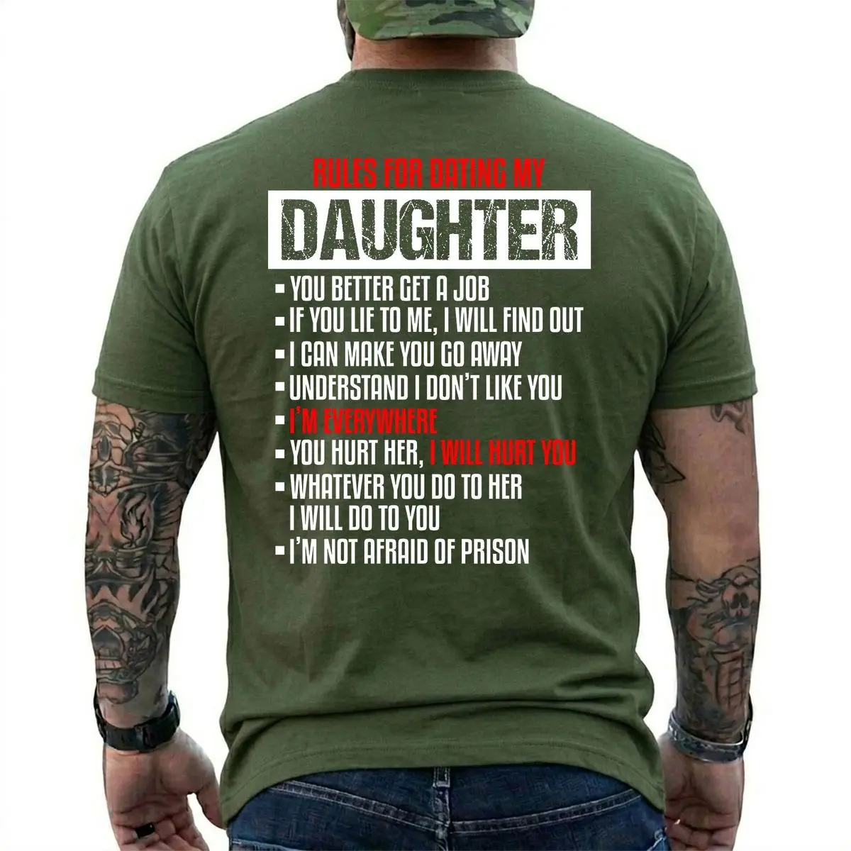 Rules For Dating My Daughter Beautiful Daughter Dad Gifts T Shirt, Short Sleeve Printed Graphic Shirt , Unisex Sweater Pullover Tee