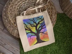 Aurora Borealis Tree Tote Bag