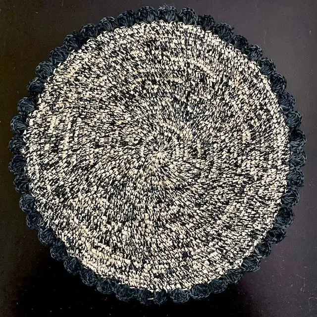 The Onyx Speckle Hand-Crochet Raffia Placemat - Black