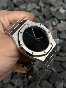 Octagon Stainless Steel Watch Case, Minimalist Dial, Silver Color Bracelet, Business Casual Unisex Wristwatch, Business Quartz Watch, All Seasons