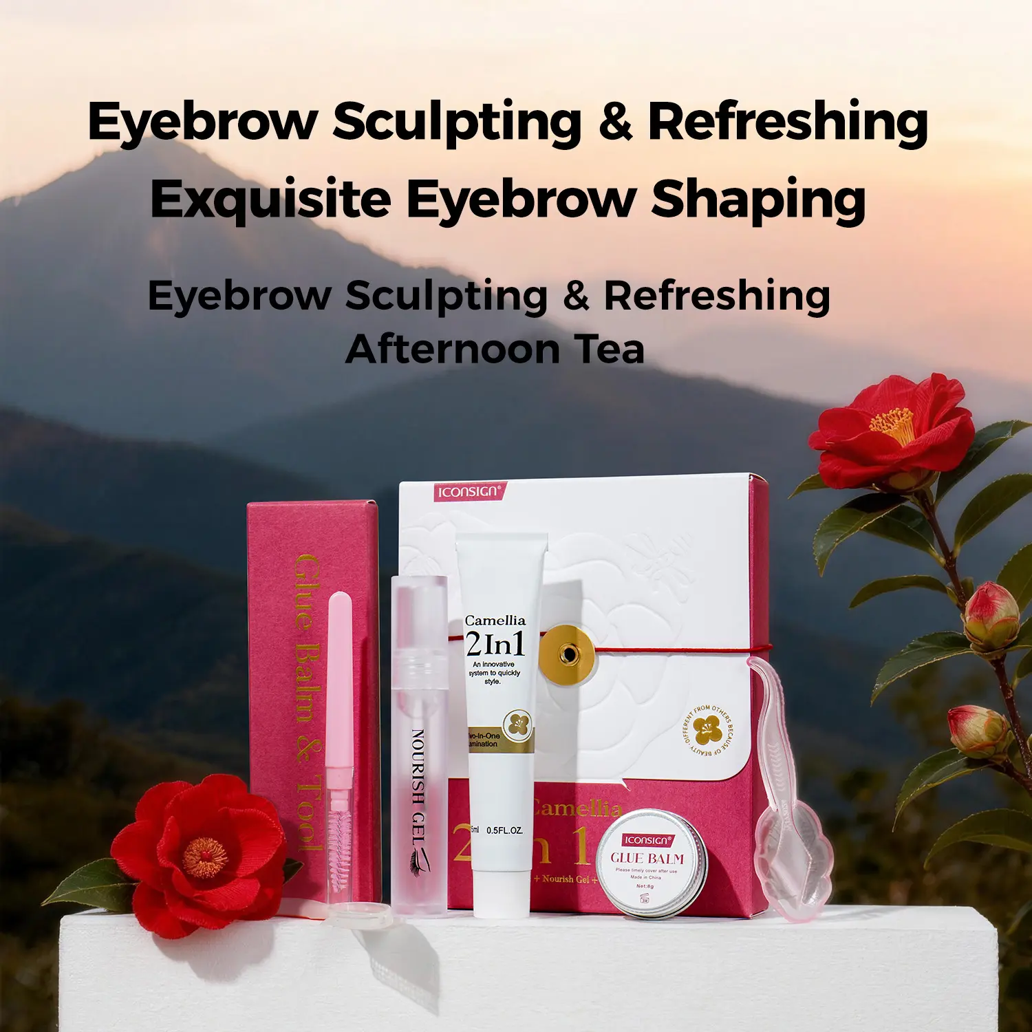iconsign Camellia 2-in-1 Lash Lift and Brow Lamination Kit for Lengthening and Sculpting, Professional Cosmetics Full Set