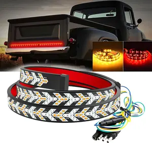60-Inch LED Tailgate Running Light Kit, Bar Strip for Truck, Arrow Turn Signals, IP67 Waterproof, Red & Amber Bright LEDs