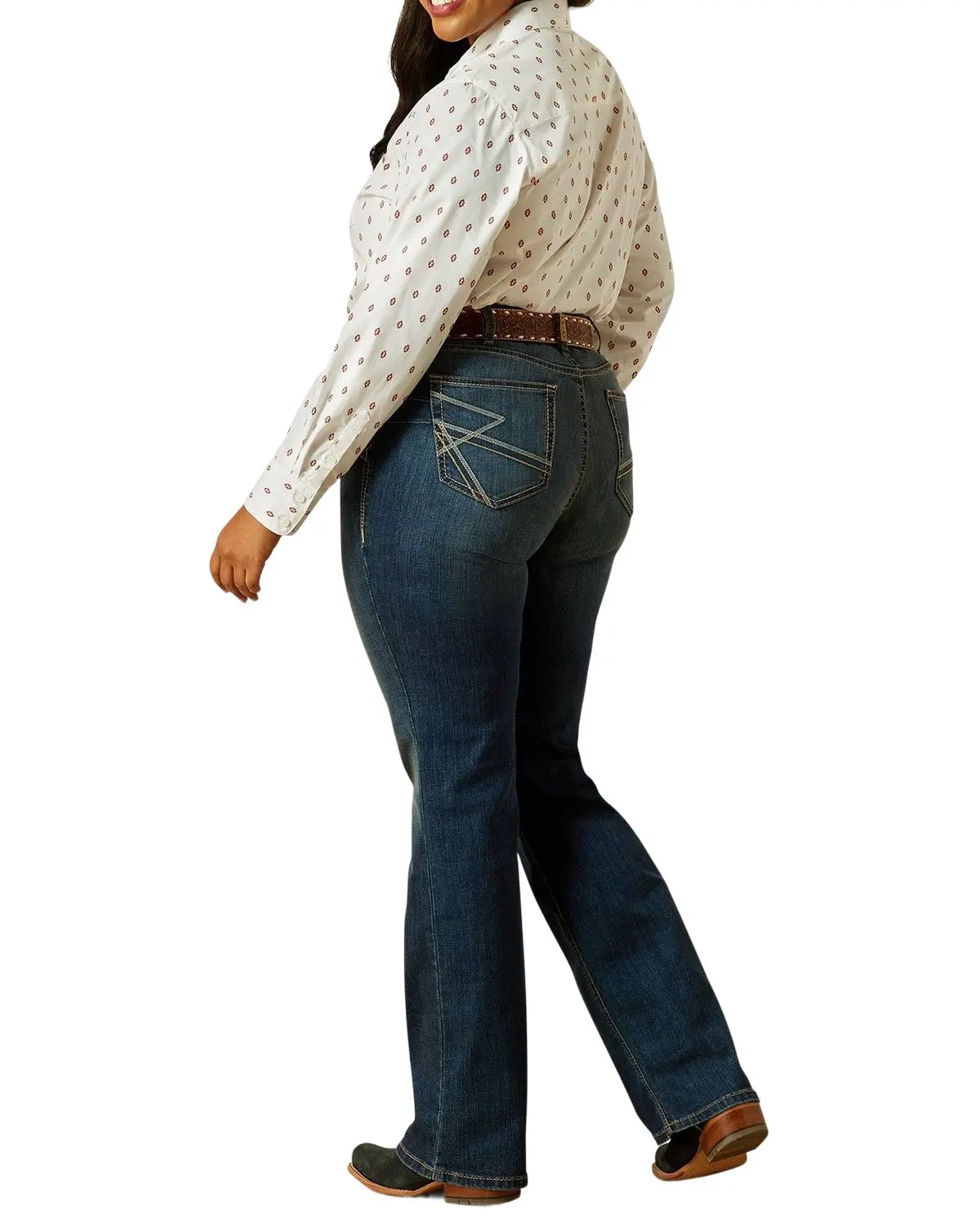 Ariat Women's Sonia Dark Wash Mid Rise Bootcut Stretch Denim Jeans Plus - 10058922-Plus
