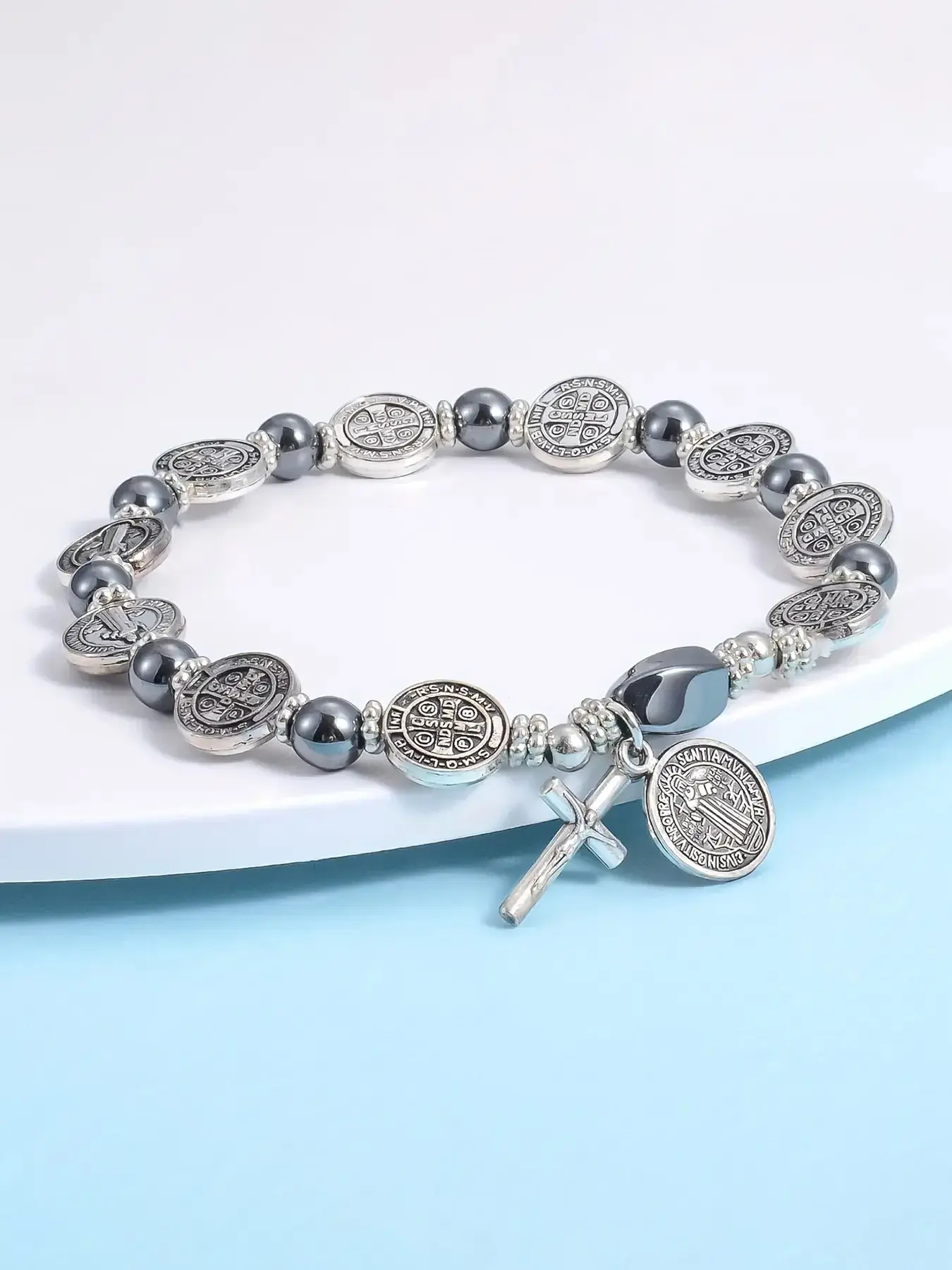 Vintage Agate Bead High Quality Bracelet, Handwoven Elastic Rope Design, Unisex Fashion Accessory, Comfortable and Durable, Perfect for Daily Wear