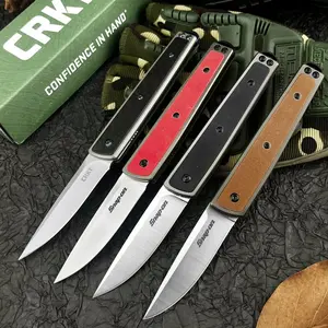 Hot Sale 7190 Mini Folding Knife High Quality 8Cr13Mov Steel Blade 420 Steel Inlaid G10 Handle Outdoor Hiking Portable Pocket Knife EDC Multi-Purpose Camping Tool Folding Pocket Knives