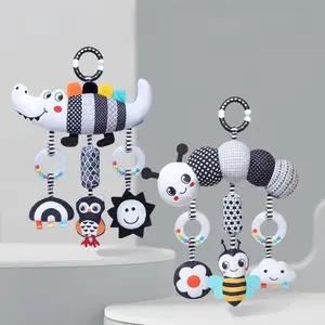 Animal Design Wind Chime Plush Toy, 1 Piece Soft Cloth Hanging Rattle Maracas Sensory Toy, Sensory Infant Baby Car Seat Toy, Stroller Toy, Carrycot Toy, Bedside Toy