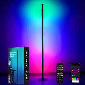 SurPlife LED Corner Floor Lamp - Smart RGB Corner Lamp with App & Remote 16 Million Colors & 68+ Scene, Music Sync, Timer Setting - Ideal for Living Rooms, Bedrooms, and Gaming Rooms