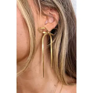 Zenith Gold Bow Earrings