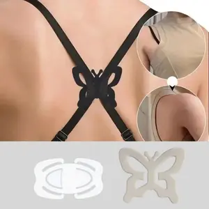 24 Pack Multi-shape Bra Strap Holders Anti-slip Cross Fix Clips Invisible Shoulder Strap Fasteners for Ladies Outfit-MM1