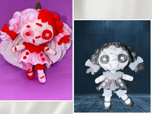 Creepy Doll 3D Printed Articulated Twisty Prints Valentine’s Day Doll with Red Accessories and Pink Outfit Decor Spooky