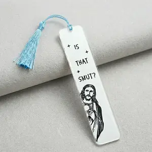 Staind Acrylic Bookmark, Jesus Pattern Bookmark with Tassel, Creative Reading Bookmark for Teachers and Students, Home School Office Dormitory, Book Accessories, Catholic Gift
