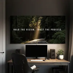 Hold The Vision Motivational Wall Art Landscape Print Modern Office Decor, Inspirational Art Quote Entrepreneur Success Unframed Poster Artistic Photo