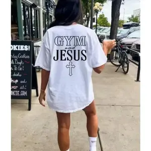 Christian Gym T-shirt Gym And Jesus T-shirt Pump Cover T-shirt Faith Fitness Sweatshirt Bodybuilding Faith Sweater Weightlifting Gift Woman Of God