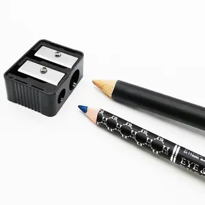 Dual Hole Makeup Pencil Sharpener - Portable, Manual, No Batteries, with Debris Bin | Ideal for Eyebrow, Cosmetic, and Eyeliner Pencils