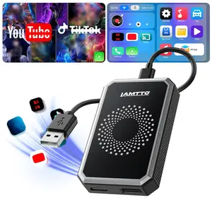 [Compatibility Check Required] LAMTTO Wired-to-Wireless CarPlay Adapter - Designed for Vehicles with Factory-Wired CarPlay Supports In-Car Playback of Netflix, YouTube, TikTok, and More. Automatic Connection Adds More Fun to Every Drive