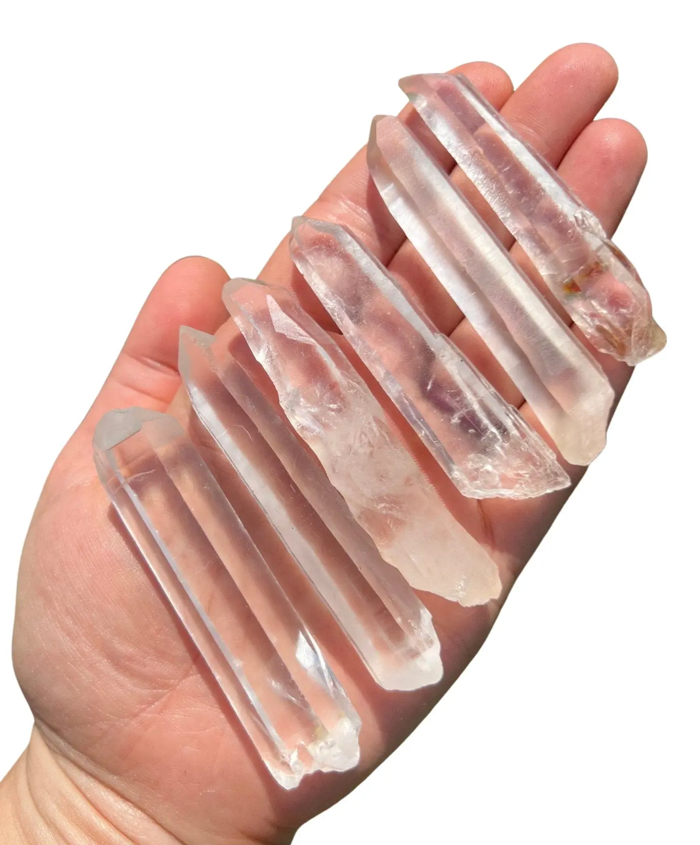 New Moon Beginnings Singing Lemurian Quartz Point Rare - Translucent Gemstone with Unique Shape and Natural Finish