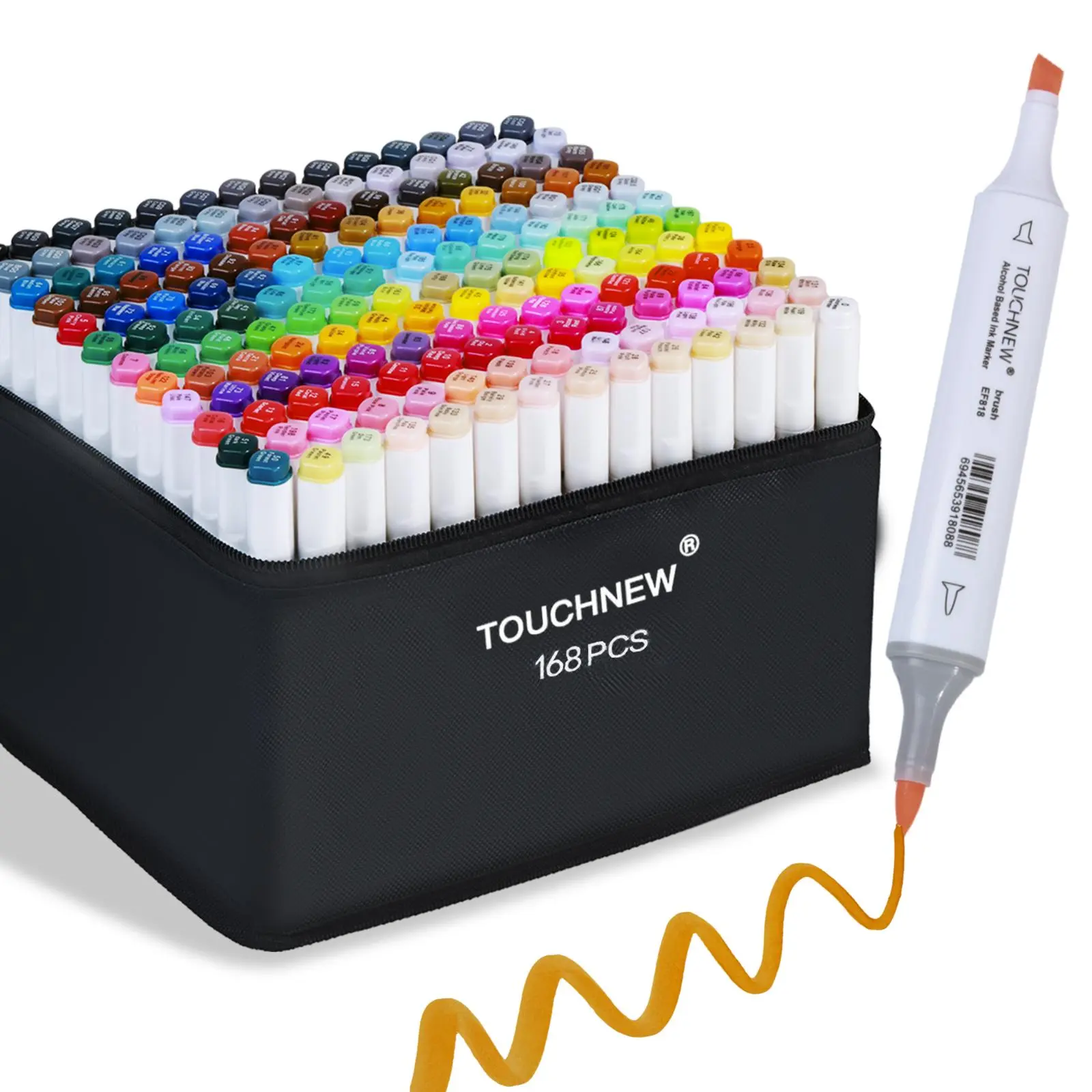 TOUCHNEW Alcohol Markers Set, 30/60/80/168pcs Dual-tip Soft Brush & Chisel Permanent Drawing Markers, Art Supplies, Drawing Tools for Drawing, Sketching, Coloring, Art Markers Pen, Art Marker Pens