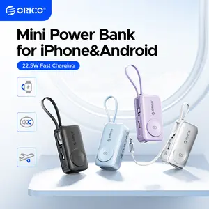 【Live Exclusive】ORICO 3-in-1 Folding Chargeable Portable Power Bank with Integrated Cable, Apple Watch Wireless Charging, Foldable Phone Stand - Compact Fast-Charge Mobile Phone Accessory for iPhone & Android Smartphones - S18
