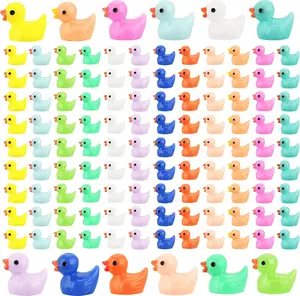 (12 Color-Multicolored) 240Pcs Mini Resin Ducks, Tiny Duck Figurines Bulk, Mini Ducks for Miniature Characters Fairy Micro Landscape Aquarium