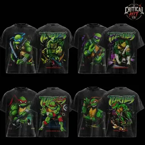 [Collection] TMNT Vintage Washed Oversized T-Shirt, TMNT Leonardo Raphael Donatello Michelangelo Graphic Tee, Retro 90s Cartoon Heavyweight Cotton Streetwear Shirt, Acid Wash Drop Shoulder Y2K Unisex Fan Merch Top, TikTok Viral Turtle Gift For Men Women