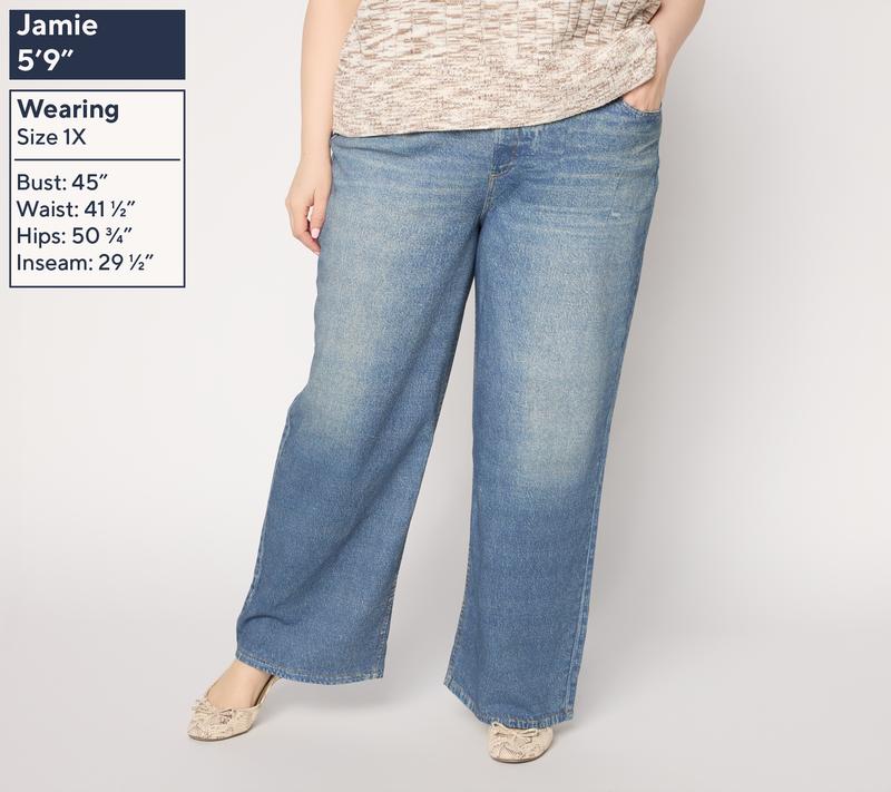 AnyBody Regular Denim Effect French Terry Pants