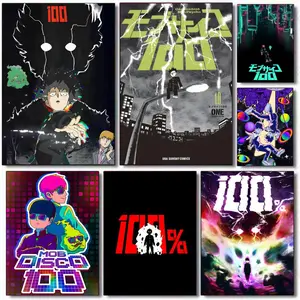 Anime Mob Psycho 100 Poster HD Waterproof Self-Adhesive Art Vibrant Wall Print for Living Room Bedroom Bar Parlor Home Decor Gift Fade-Resistant Easy-Apply Durable Dly Artwork Multiple Sizes, High Definition, Easy to Apply & Clean