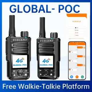 (Buy one, get one free) YUECENTI9 global walkie-talkie, includes a valid SIM card for one year, communication range up to 5000 kilometers, ideal for hiking trips and camping.Comes with 2500mAh battery, clear sound, support 4g signal