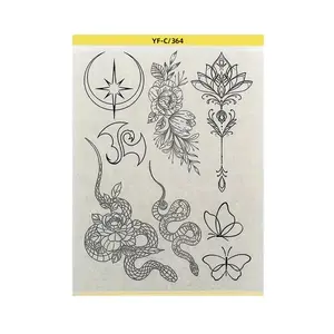 Pre-Drawn Tattoo Transfer Paper Roll, Pre-Drawn Patterned Tattoo Stencil Sheet, Easy Application Cosmetic Temporary Tattoos, Ideal for DIY Body Art