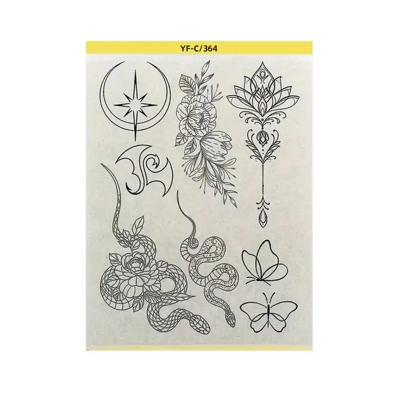 Pre-Drawn Tattoo Transfer Paper Roll, Pre-Drawn Patterned Tattoo Stencil Sheet, Easy Application Cosmetic Temporary Tattoos, Ideal for DIY Body Art, Artistic Options, Contemporary Patterns, Tattoo Supplies