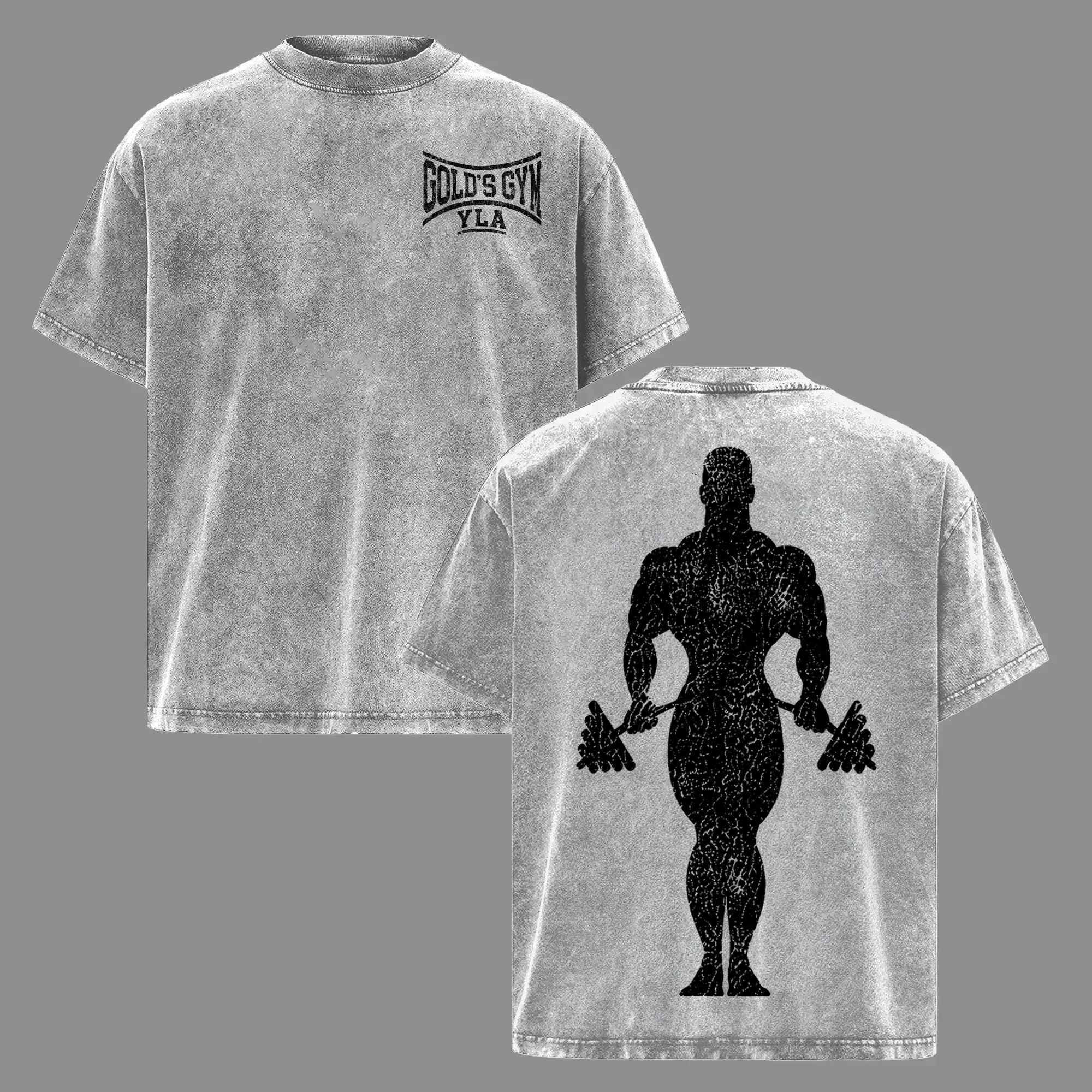 Gym YLA Oversize Washed Tee - Premium Gym Apparel & Workout Wear for Men, Training Top with Aesthetic Shirt Design, Embodies Discipline, Strength & Focus