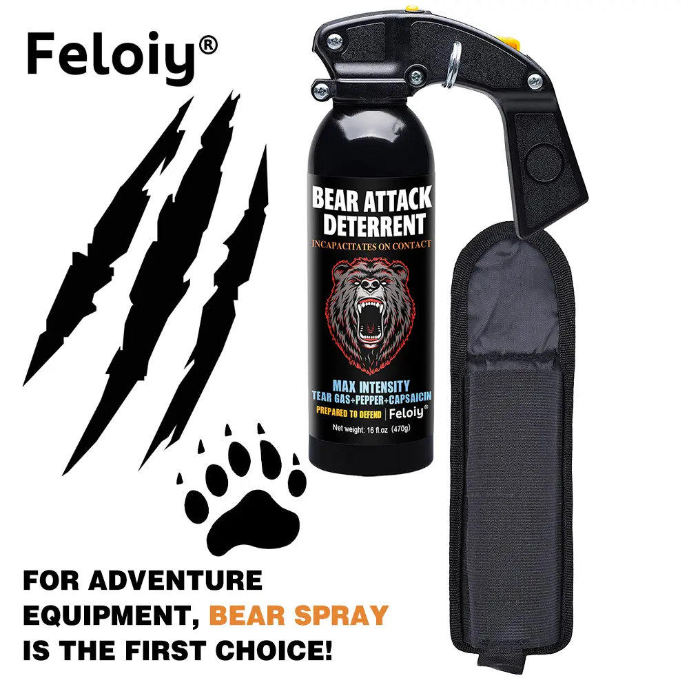 Portable bear repellent spray with pocket, a safe choice for outdoor stays, 16 Oz/470ml