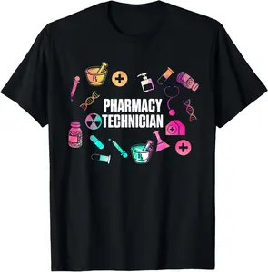 100% cotton Unisex Pharmacy Technician Tools Certified Pharma Tech T-Shirt