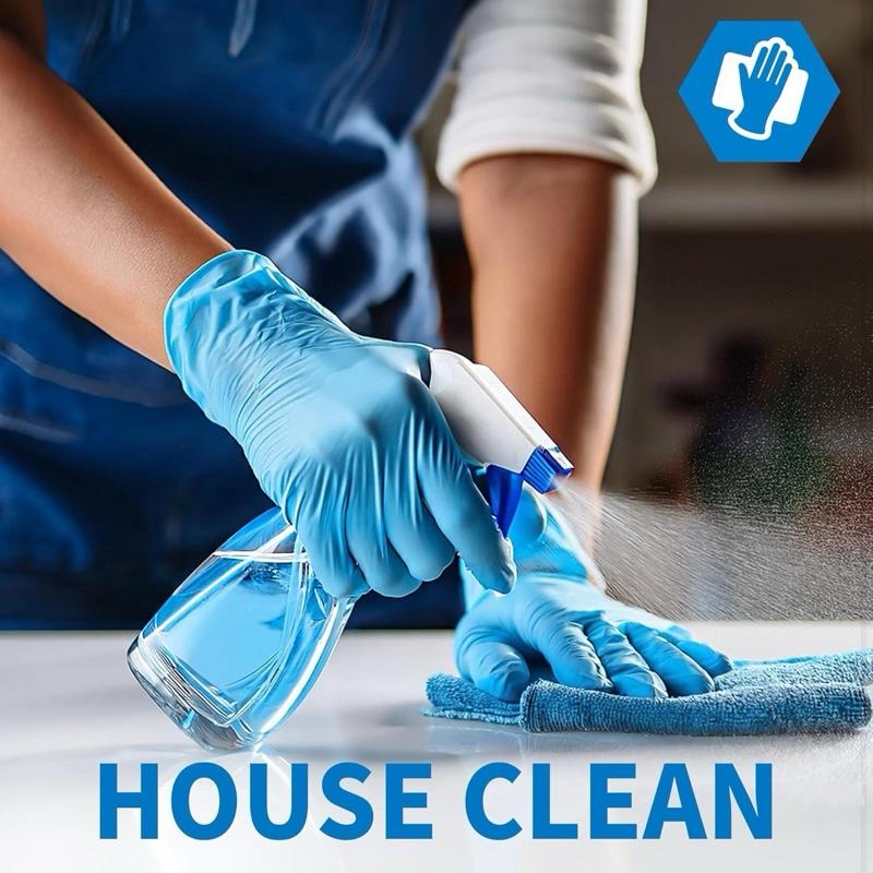 Medical Blue Nitrile Disposable Exam Gloves 4.5 Mil 100 Pcs Chemical Resistant Powder-Free Latex-Free Food-Safe Meduim, Small, Large, XL