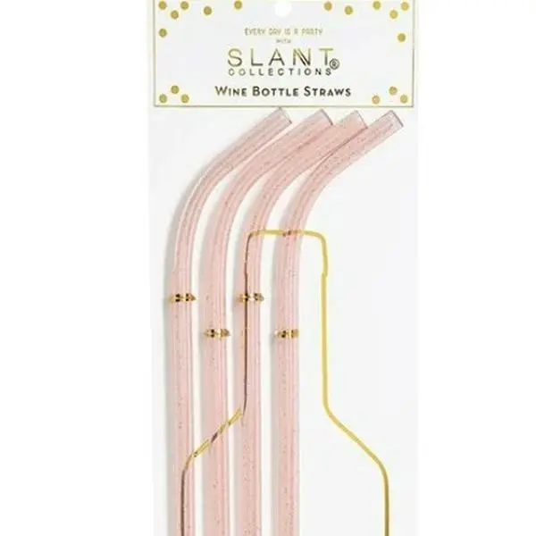 Wine Bottle Glitter Straws