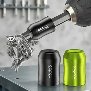 SEESE Strong Magnetic Screw Ring 1 4 Inch 6 35 mm Universal Magnetic Screw Holder Removable Magnetic Screwdriver Drill Bit Holder for Hex Screwdriver and Power Bits