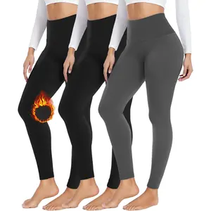 FULLSOFT 3 Pack Seamless Fleece Lined Leggings Women High Waisted Workout Winter Warm Thermal Yoga Pants