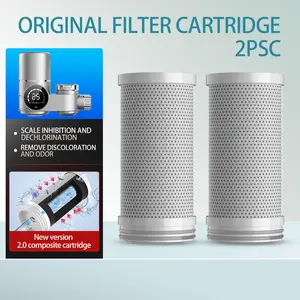2-piece faucet installed water filter replacement filter element, suitable for digital faucet water purifier, reduce lead, chlorine, heavy metal, filter 70 pollutants, purify 780 gallons of water