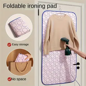 Portable high-temperature and heat-resistant ironing pad-foldable, waterproof and heat-insulating, suitable for travel/home use.