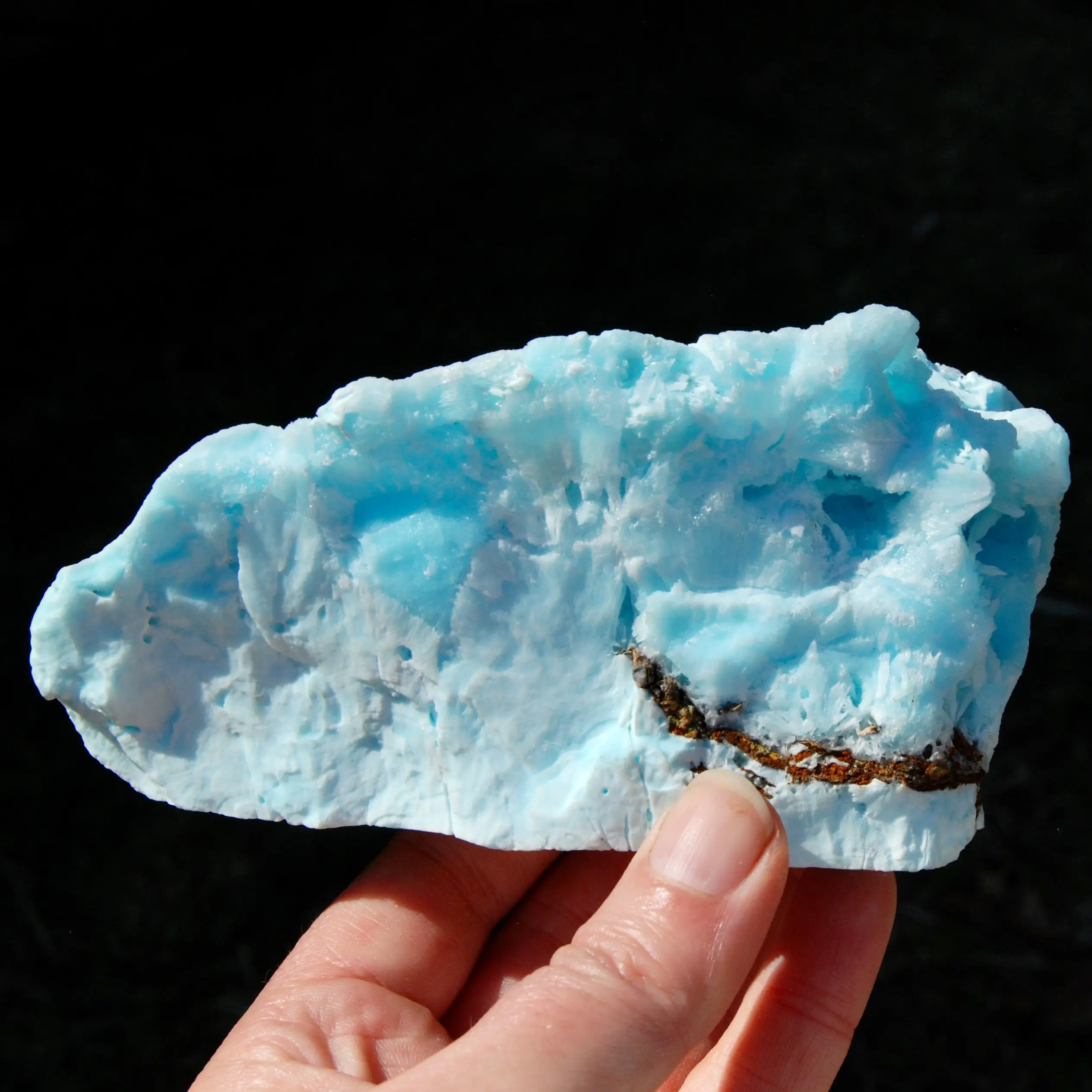 5.5in 1.2lb Raw Hemimorphite Blue Aragonite Crystal