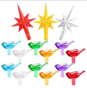 103 Pieces Ceramic Christmas Tree Replacement Bulb Set Includes 100 Plastic Ceramic Christmas Tree Bird Lights 3 Stars Classic Color Ceramic Tree Lights Replacements Bulbs Craft