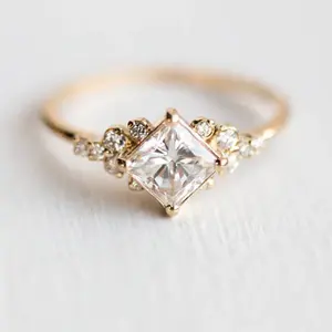 New Square CZ Engagement Ring| Elegant & Classy Design| Stylish Women'S Statement Ring