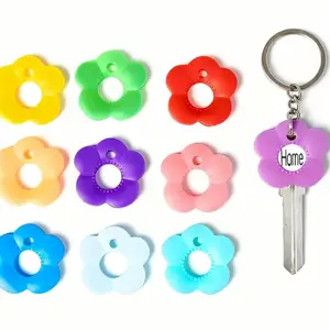 5pcs Random Color Keychains, Silicone Material, Ideal for Most Keys, Durable Key Protector, Easy Install Keychain Organizer, Keychain Set
