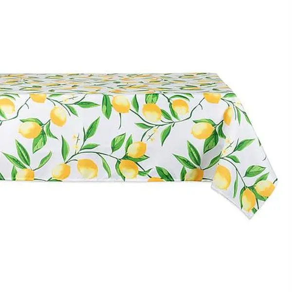 Design Imports Lemon Bliss Print Outdoor Tablecloth - 60" x 120"