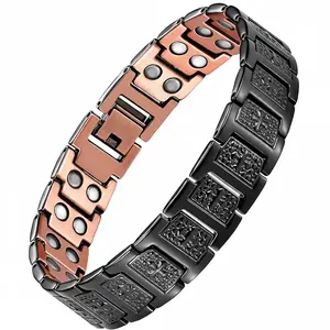 1pc Magnetic Bracelet with Vintage Cross Engraving - Adjustable Magnetic Bracelet for Men & Women, Ideal for Daily Wear & Gifting, Magnetic Jewelry, Daily Wear Accessory, Elegant Accessory, Durable Accessory