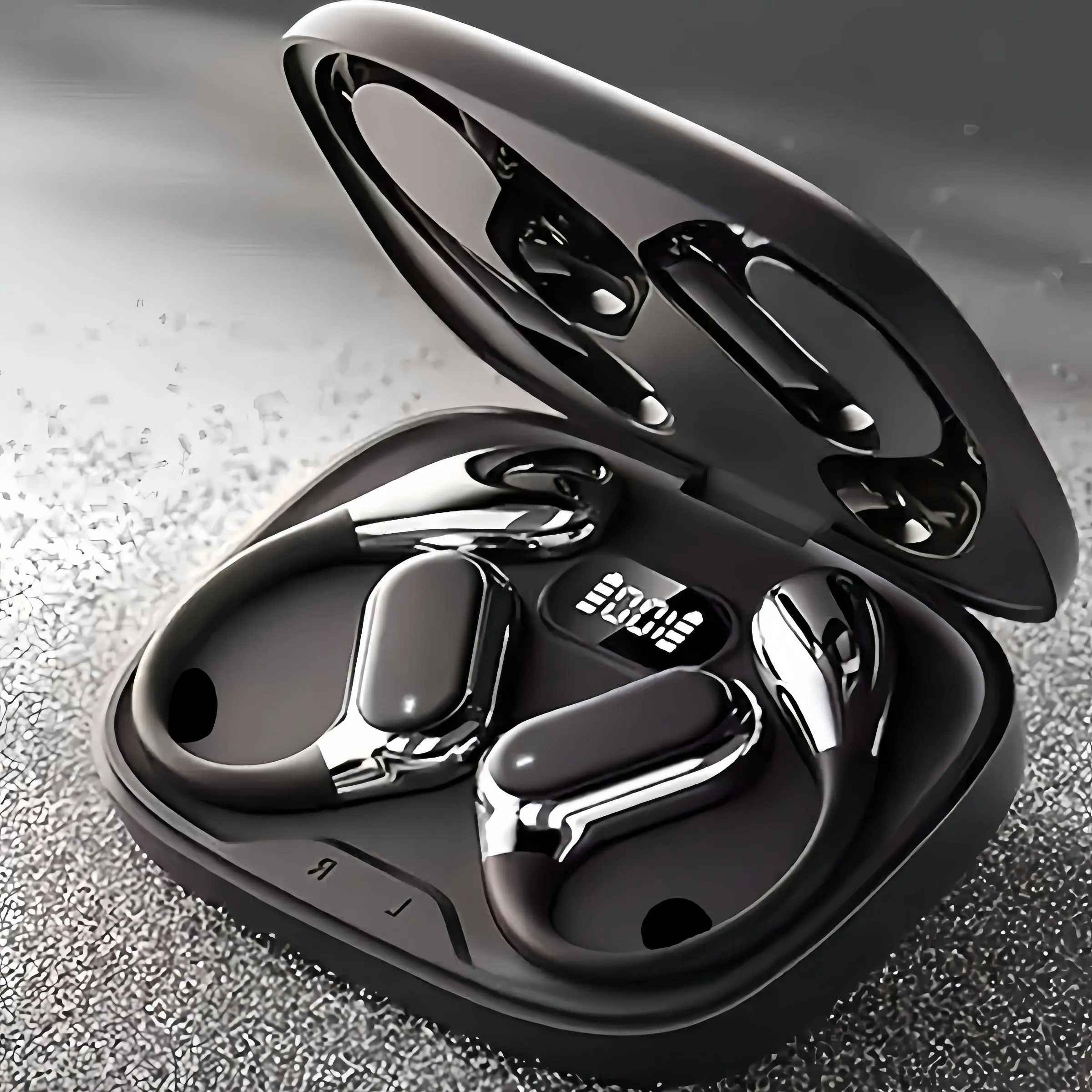 Wireless Earphone, Open-Ear Design Earphone with Charging Case, Noise-Cancelling Headphone with Touch Control for Gaming & Sports, Volume Control Headset, USB Charging Headset, Sport Headphones, Wireless Workout Headphones
